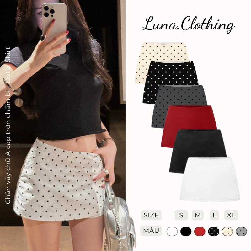 Luna.Clothing Chân Váy Chambi A Cap Trơn Chấm Bi Size S M L XL Màu Đa Dạng…