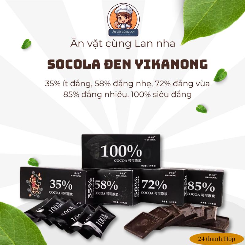 Socola Đen Không Đường YIKANONG - Ăn Vặt cùng Lan Food Sô Cô La Snack Thức Ăn Chocolate 