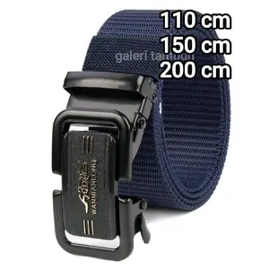 IKAT PINGGANG PRIA JUMBO GESPER MODEL REL OTOMATIS SABUK KANVAS NILON KEPALA LOGAM