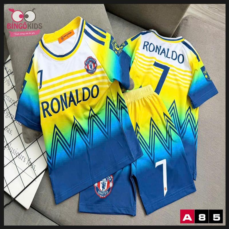  Đồ bộ bé trai mặc nhà chất thun lạnh ann's kids quần đùi áo ngắn tay họa tiết thể thao bóng đá cực ngầu 