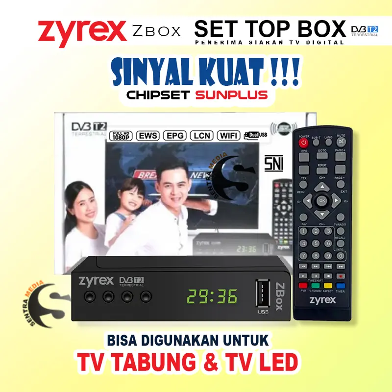 PROMO SET TOP BOX ZYREX, STB ZYREX PENERIMA SIARAN TV DIGITAL DVB-T2 GARANSI RESMI 1 TAHUN!!! 0