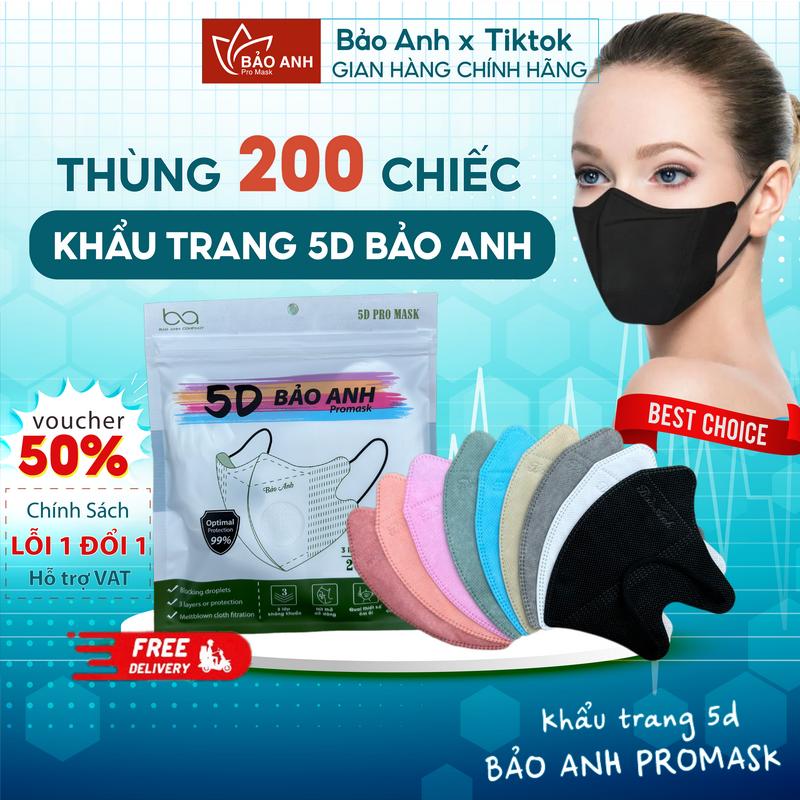 Khẩu trang 5D Bảo Anh Promask 3 lớp kháng khuẩn chống tia UV