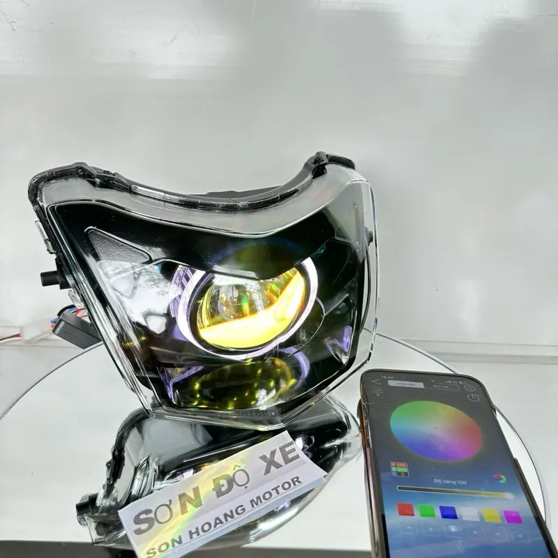 Bi Cầu Wave Độ Sẵn Bi F11 + E11+ M10 Mắt Quỷ App + 3D App Công Xuất 60W 70W Lắp Wave 50-100-110 Bảo Hành 12 Tháng ( Tặng Kèm Dây Nguồn Bi ) Đèn Pha lắp xe máy 5