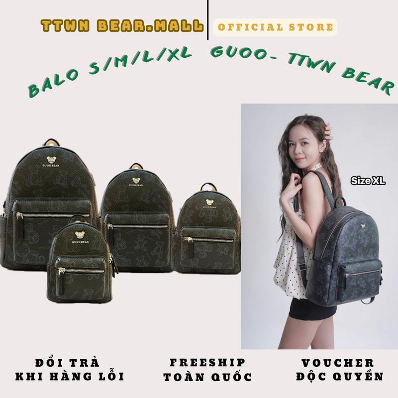   HỎA TỐC HCM  TTWN BEAR Balo Gấu Đen Fullsize S M L XL TTWN BEAR Chính Hãng Chất Liệu Da PU Vải Dệt Khóa Mạ Xi Cao Cấp Thiết Kế Trẻ Trung Phù Hợp Mọi Lứa Tuổi 