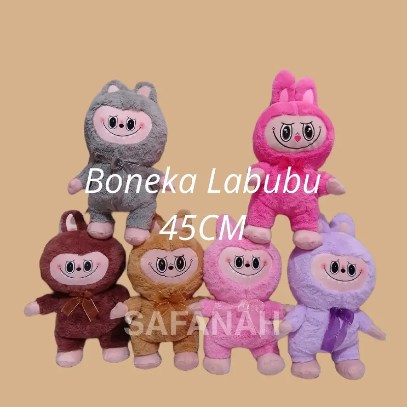 Boneka Labubu The Monster Exciting Macaron Pop - Ukuran Jumbo 60CM dan XL 45CM Toys Dolls Kado boneka labu labu 2
