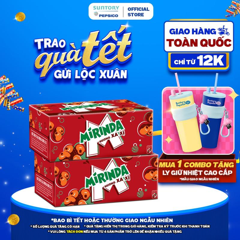  Combo 2 Thùng 24 Lon Mirinda Xá Xị  320ml lon  