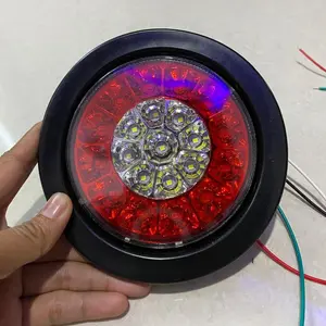 Lampu Stop Truk Belakang Merah Kuning Merah Putih 12-24volt 2 Warna Karet Bulat Car Kendaraan Bijian
