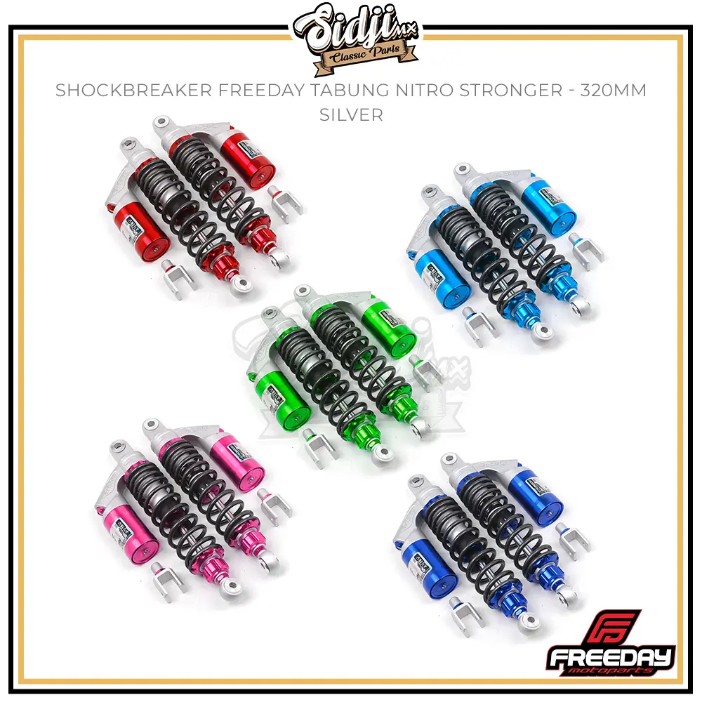 Shockbreaker Bebek FREEDAY Tabung STRONGER Shock Belakang Set 280mm 320mm 340mm Grand Jupiter Fiz R Tiger Revo Megapro Supra Vega Rx King GL CB Kharisma