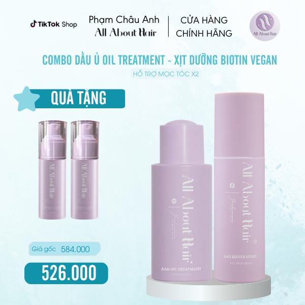 COMBO DẦU Ủ OILTREATMENT - XỊT DƯỠNG BIOTIN VEGAN Dưỡng Tóc ALL ABOUT HAIR