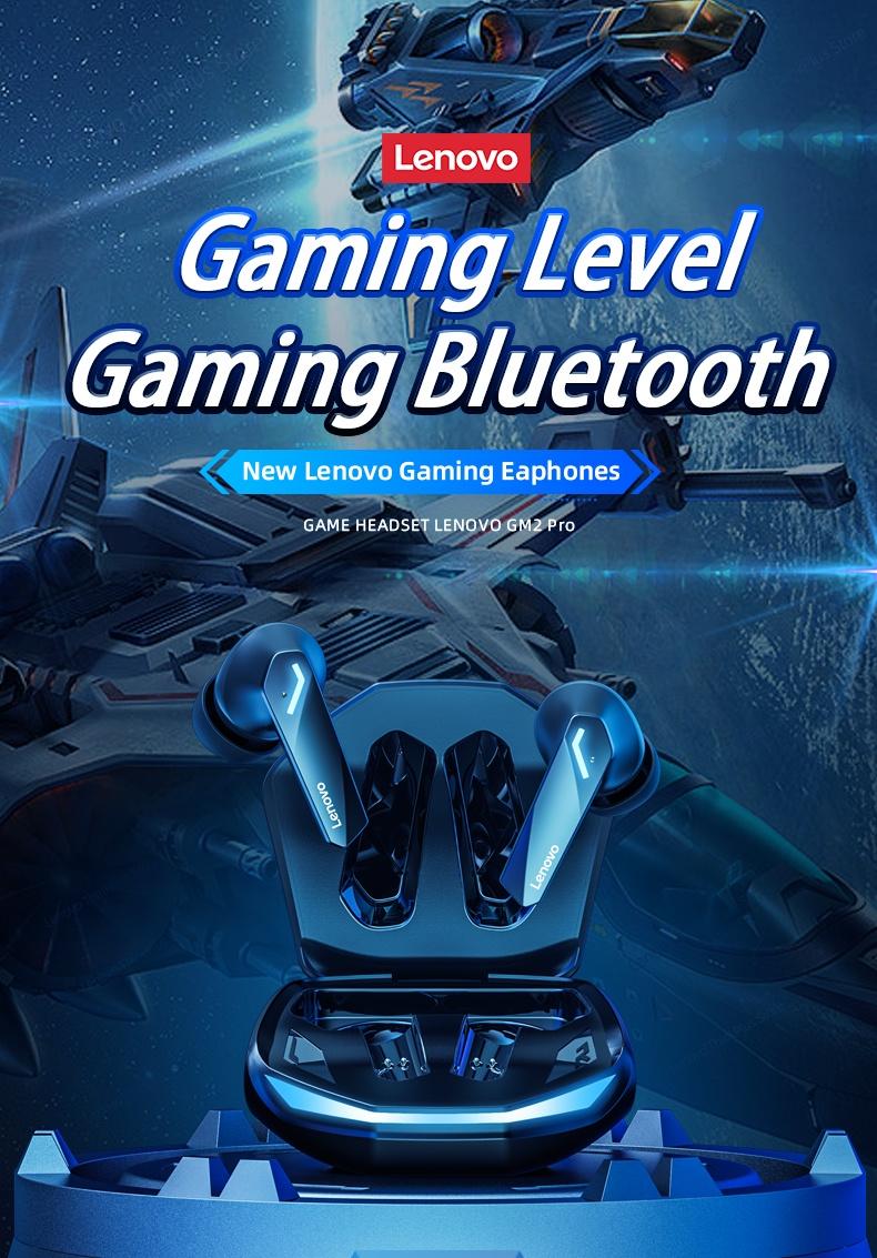 Lenovo GM2 Pro Headset Gaming Bluetooth 5.3 Terbaik dengan Mode RGB Light Suara HIFI untuk Pengalaman Gaming Optimal True Wireless Low Latency HiFi Sound Quality For LENOVO Thinkplus z  one  pro  audio Headphone Earphone Pc lenovo  lp75