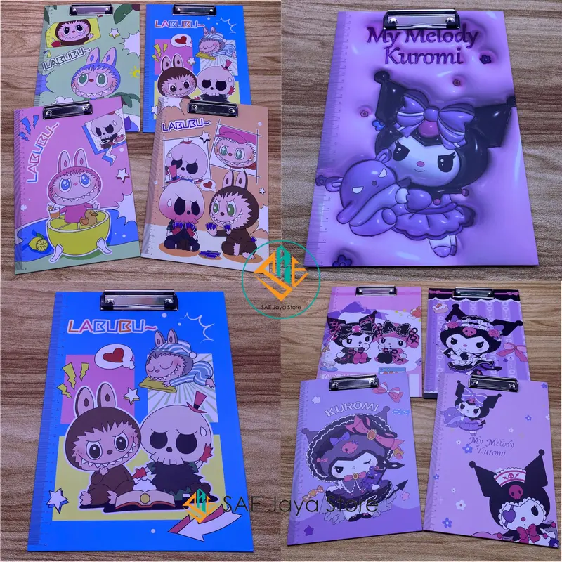 PAPAN DADA ALAS UJIAN KARAKTER LABUBU SANRIO AVENGERS DAN RABIT UKURAN A4 / PAPAN JALAN KARAKTER 0