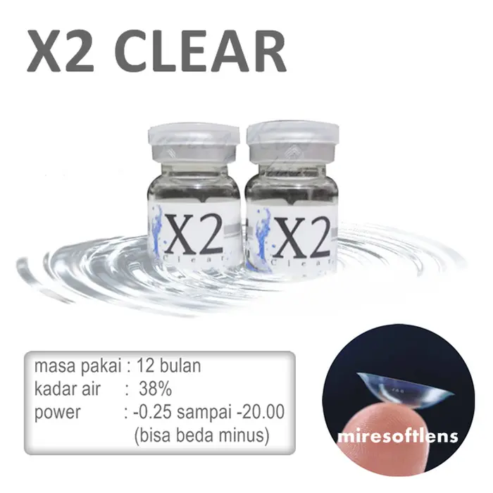 SOFTLENS X2 CLEAR 12 BULAN | MINUS -0.50 sd -10.00 (HARGA PERBOTOL / PACK / 1 LENSA) 1