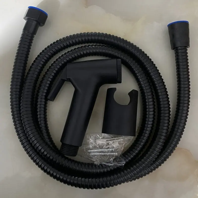 Bidet Spray Cebok Stainless SUS304 Warna Hitam Jet Shower Set Semprotan Toilet Bertekanan Tinggi Kamar Mandi