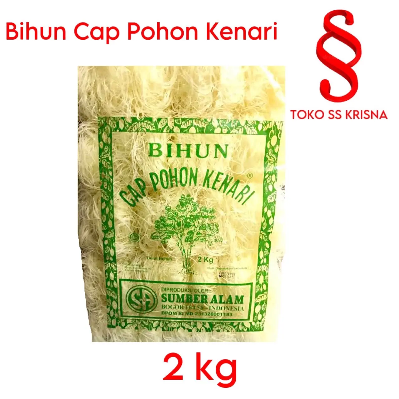 Bihun Cap Pohon Kenari 2kg - Bihun Ball - Pati Jagung