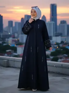 Khalistan Dress/Bahan Sabrina Anti UV/Abaya Kekinian/Aplikasi Payet Swarovski Mewah Pakaian Wanita Muslimah/Busui Friendly