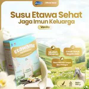 ETAWAMIL Susu Kambing Etawa Bubuk Rasa Vanila 500 gram Halal BPOM RI MD 071111003500110 Cocok untuk Segala Usia & Anti Inflamasi