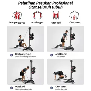 Onetwofit Multifunctional Foldable Rowing Machine High Pull Down 2-In-1 Home Gym Functional Trainer Mesin Pemancing Multifungsi Lipat Perahu Rokes Drop-Level Tinggi-Down 2-In-1 Gym Rumah Pelatihan Profesional Otot Tubuh Maksimal 150Kg Kursi Pasti Ori