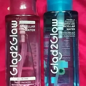 【Ready Stock】Glad2Glow Micellar Water Gather 1/2/3pcs 300ml Mugwort Salicylic Acid Acne Clear Yuja Vitamin C Glow Boosting Tremella Panthenol Sensitive Care Barrier  sensitif Untuk Kulit Berjerawat Pembersih Wajah Make Up Remover Cleansing Water dan