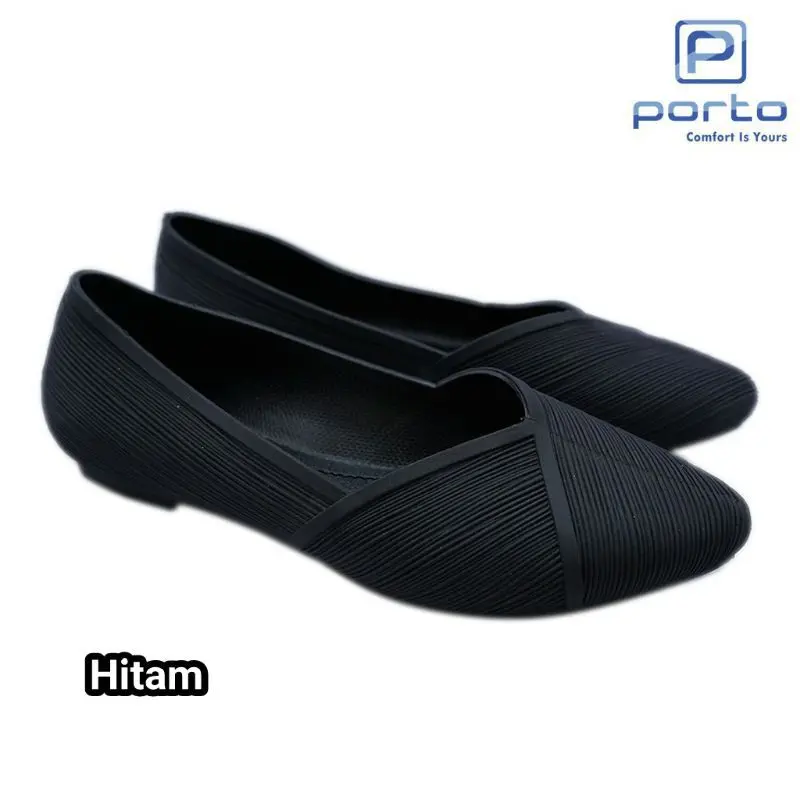(COD) Sepatu Flat Shoes Jelly Wanita Porto XEM Karet Kerja 3