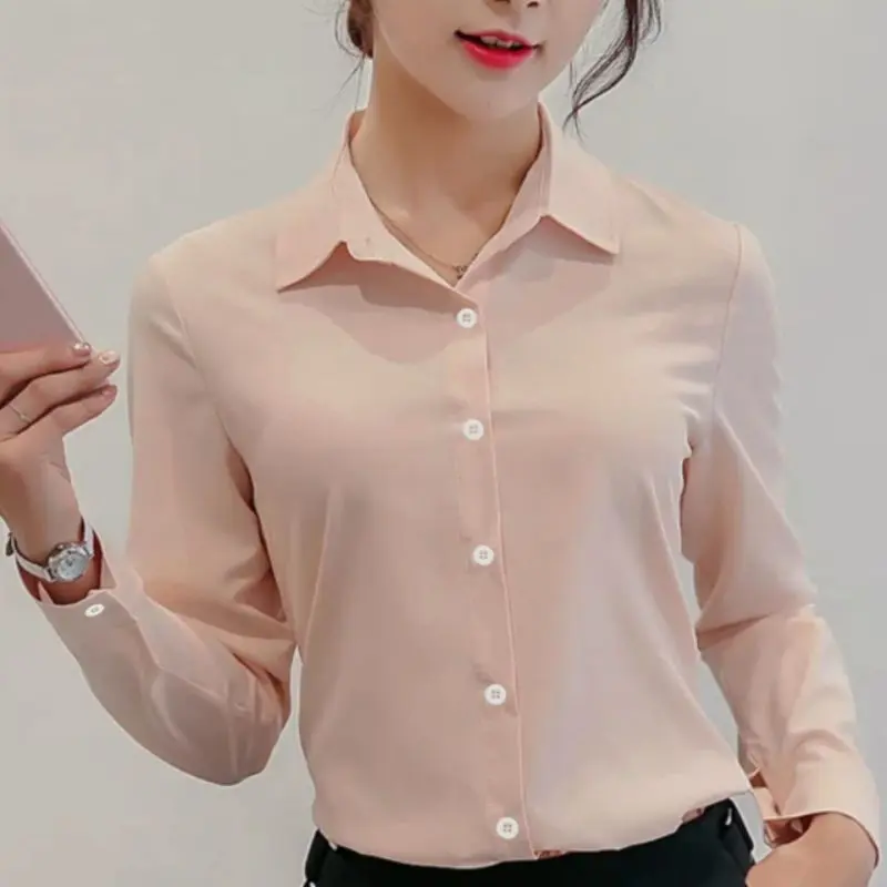 Kemeja Putih Wanita Kemeja Wanita Lengan Panjang Kemeja Hitam Putih Wanita Polos Basic 8