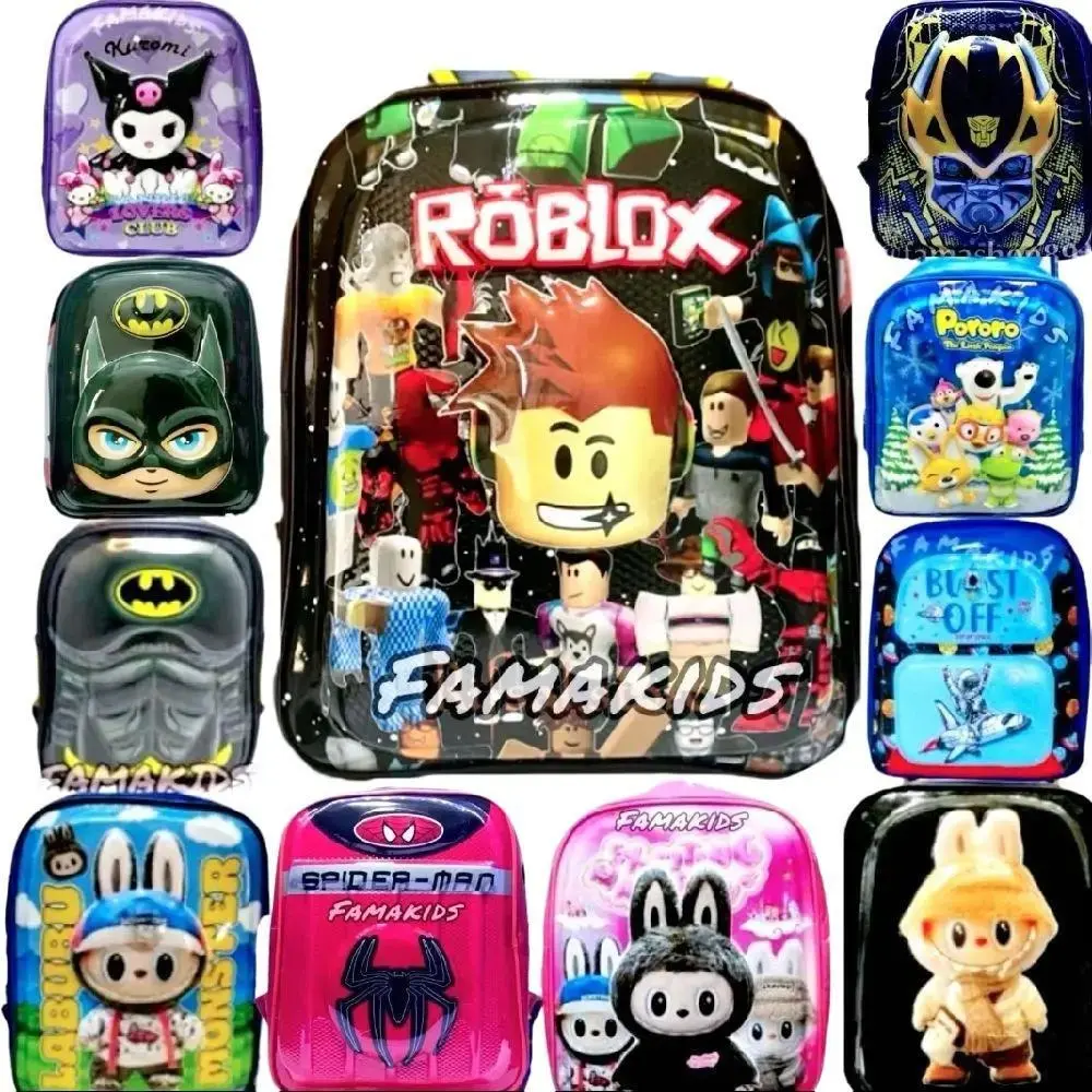 Tas sekolah Anak 3D Timbul LED L BUMBL Karakter Kartun Ransel Fashion SD TK Paud dengan Lampu LED