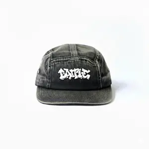 Battle Topi 5 Panel Distro Washing Snapback HipHop Bahan Denim Logo