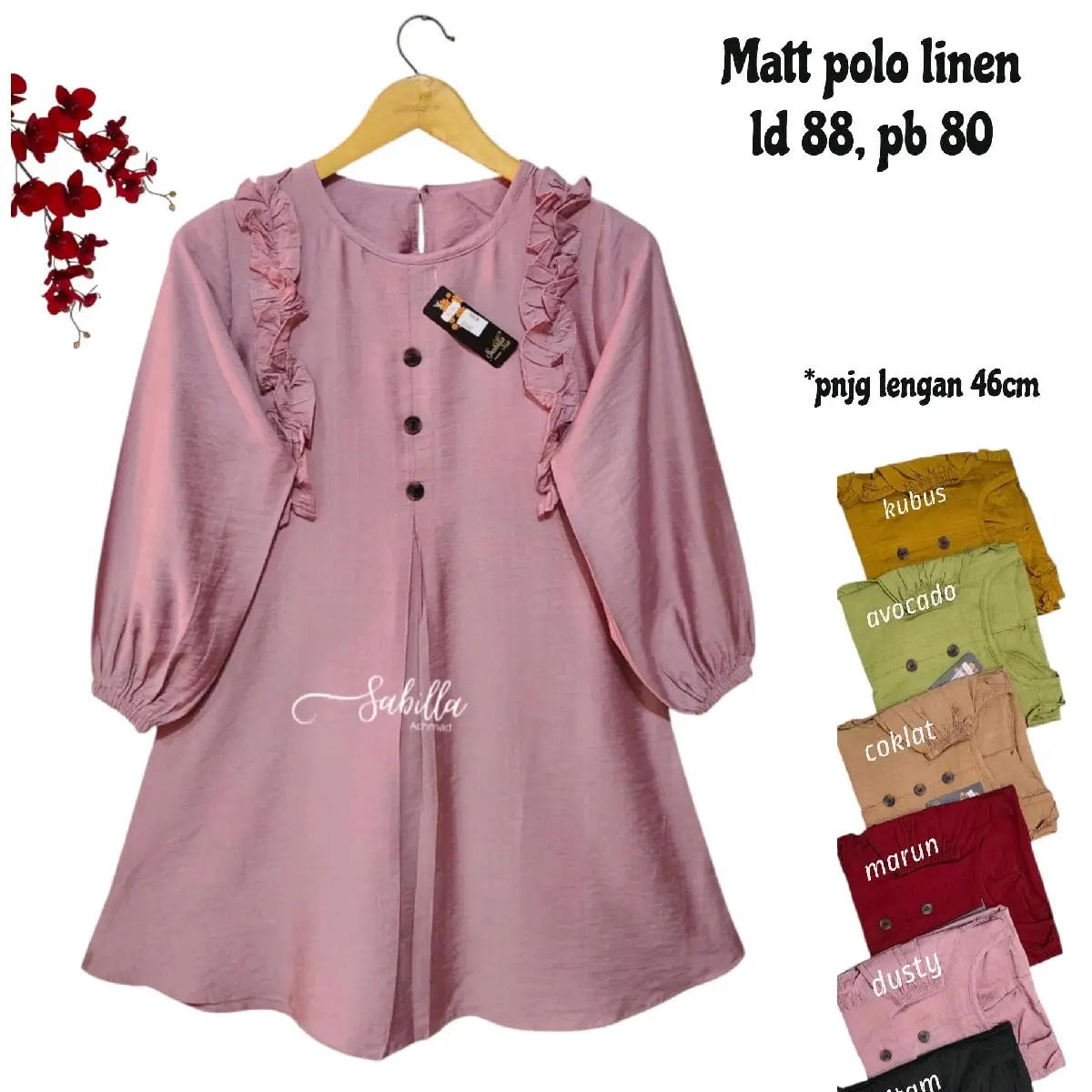 [1502] Tunik Anak Tanggung 9-10 & 11-12 Tahun Model Tali Samping