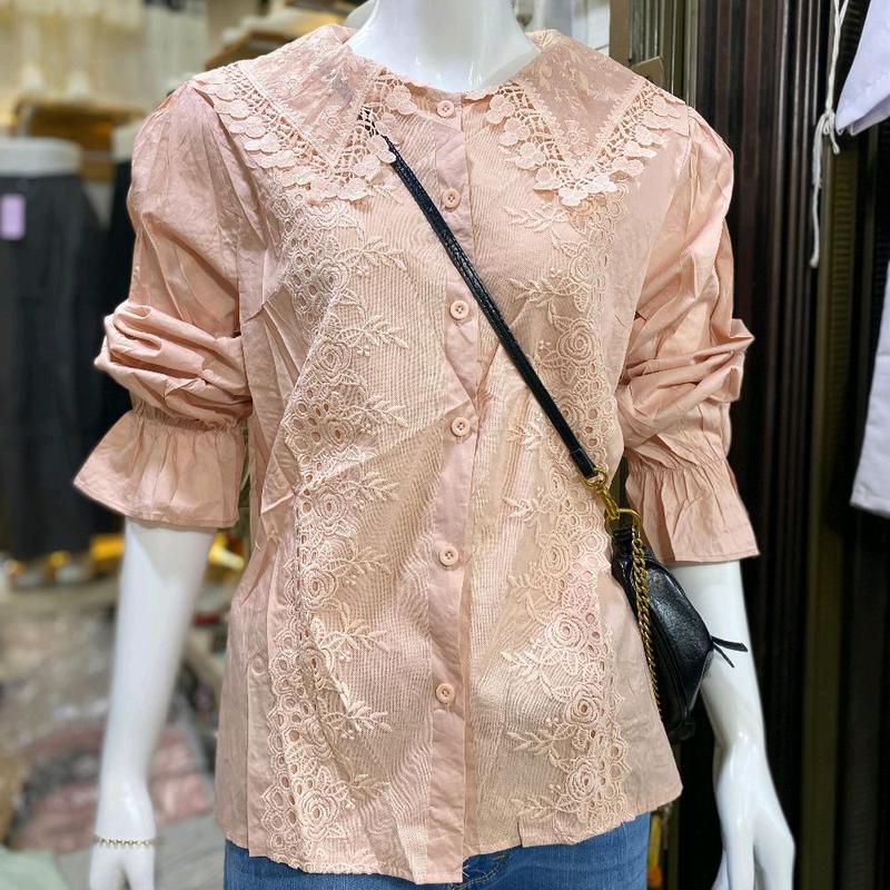 Atasan kemeja wanita katun bordir import Ld115 Pb60 1