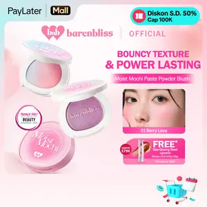 【NEW SHADE】 BNB Barenbliss Moist Mochi Paste Powder Blush 4.5g | Cheek, Lip, Eyeshadow pH-Adjusting Cream Blush On High Pigmented Tahan hingga 12 jam Lasting Color Ringan Blendable & Melembapkan Tampilan Sehat Seharian dengan 3X Botanic Infusion & Vit.E