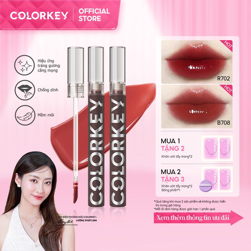 Son bóng COLORKEY Mirror Lip Gloss, không lem và lâu trôi, Son bóng 1,7g