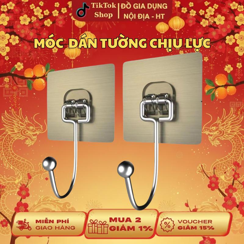 COMBO 50 Móc inox dán tường đa năng treo đồ tiền lợi chịu tải 10kg chất keo bền chắc và nhựa PC chắc chắn