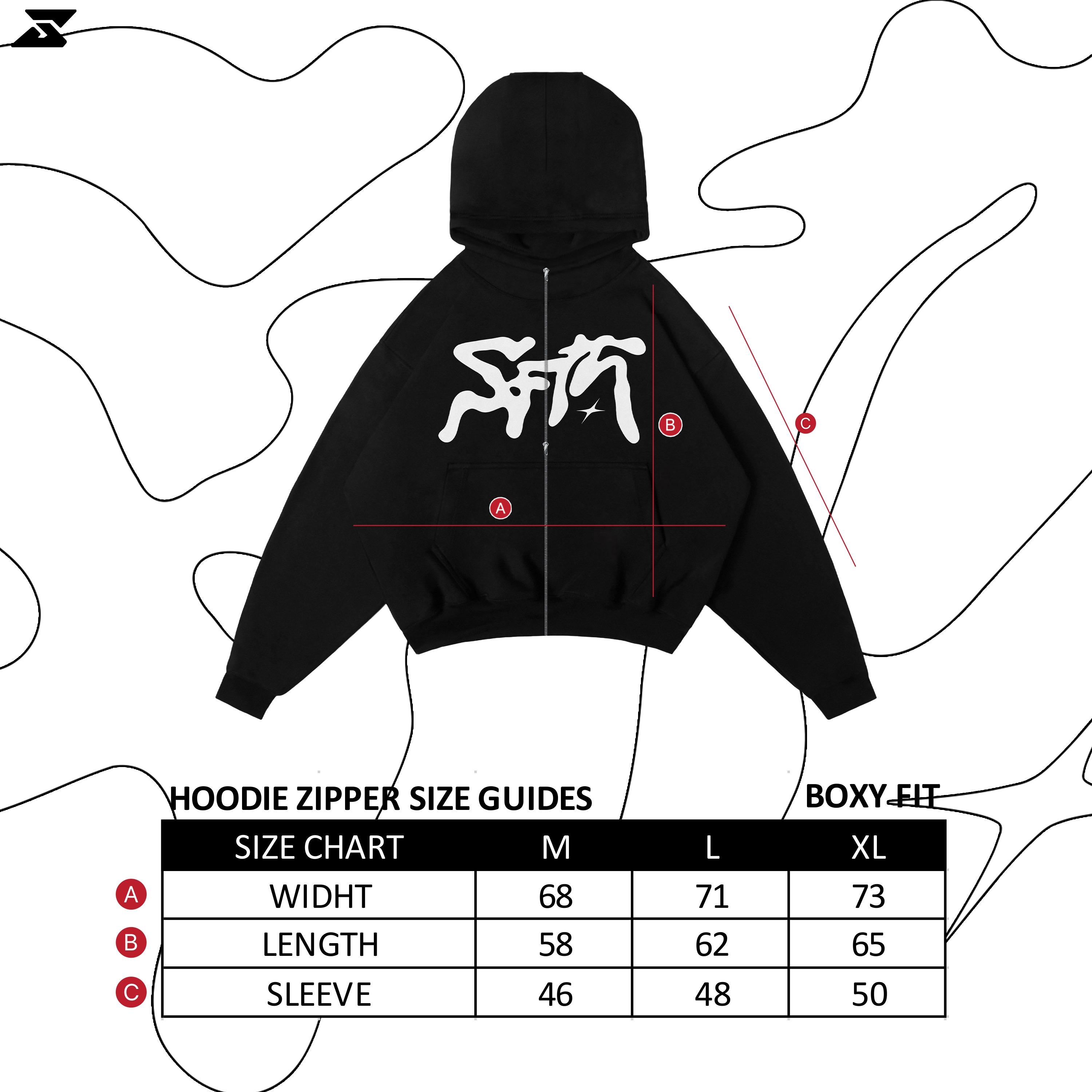 SAFFATH - Dark Pain - Hoodie Zipper Boxy - Premium Product