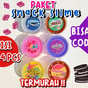[PROMO] PAKET SNACK SLIME ISI 4 PCS TERMURAH Anak Mainan
