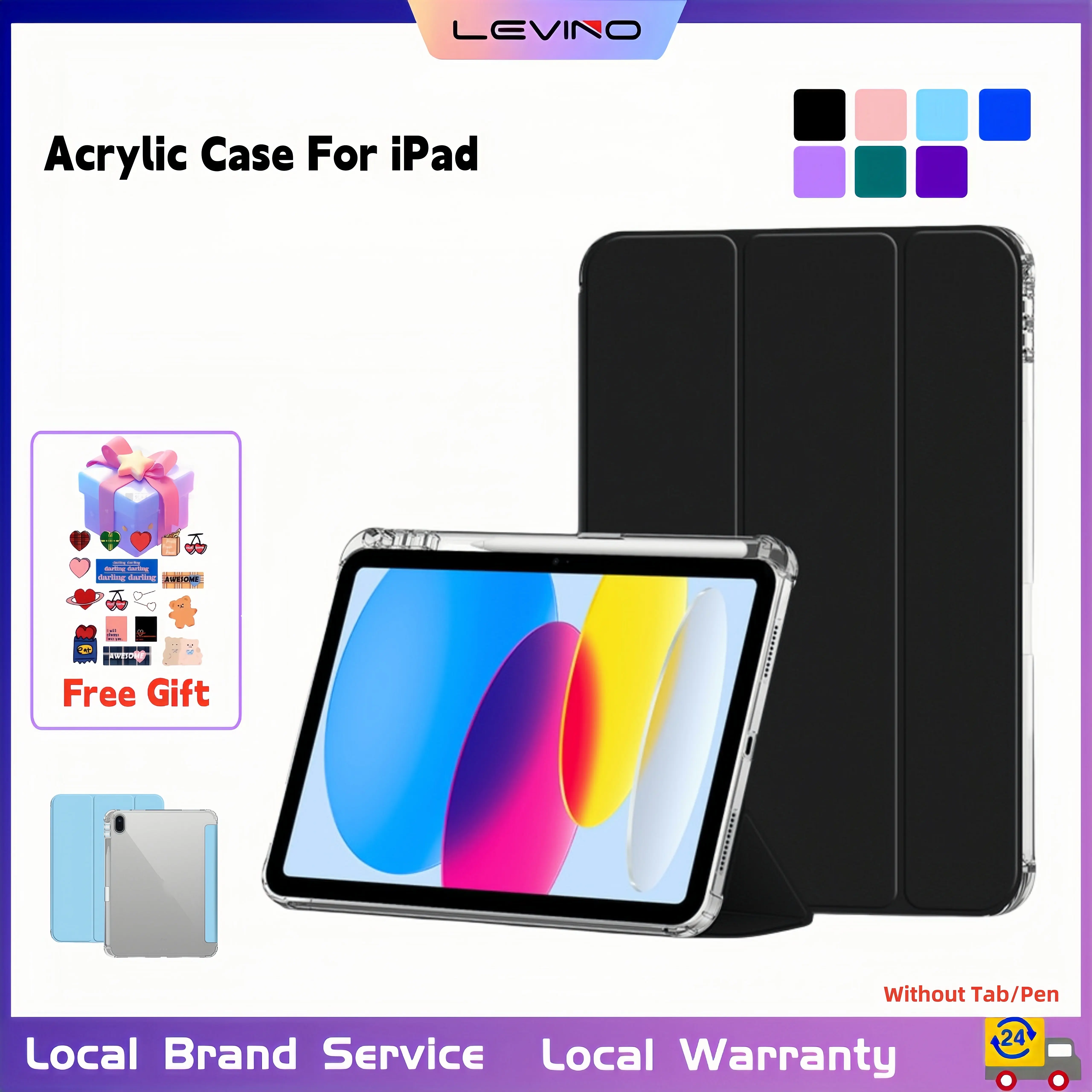 LEVINO casing For iPad Case Air11 M3 2025 A16 2025 Air6 M2 2024 4 5 3 Pro 11 10th 9th 8th 7th Gen Case with Pencil Holder Clear White Tablet Cover Protection Accessories Leather Handheld Protective Shockproof