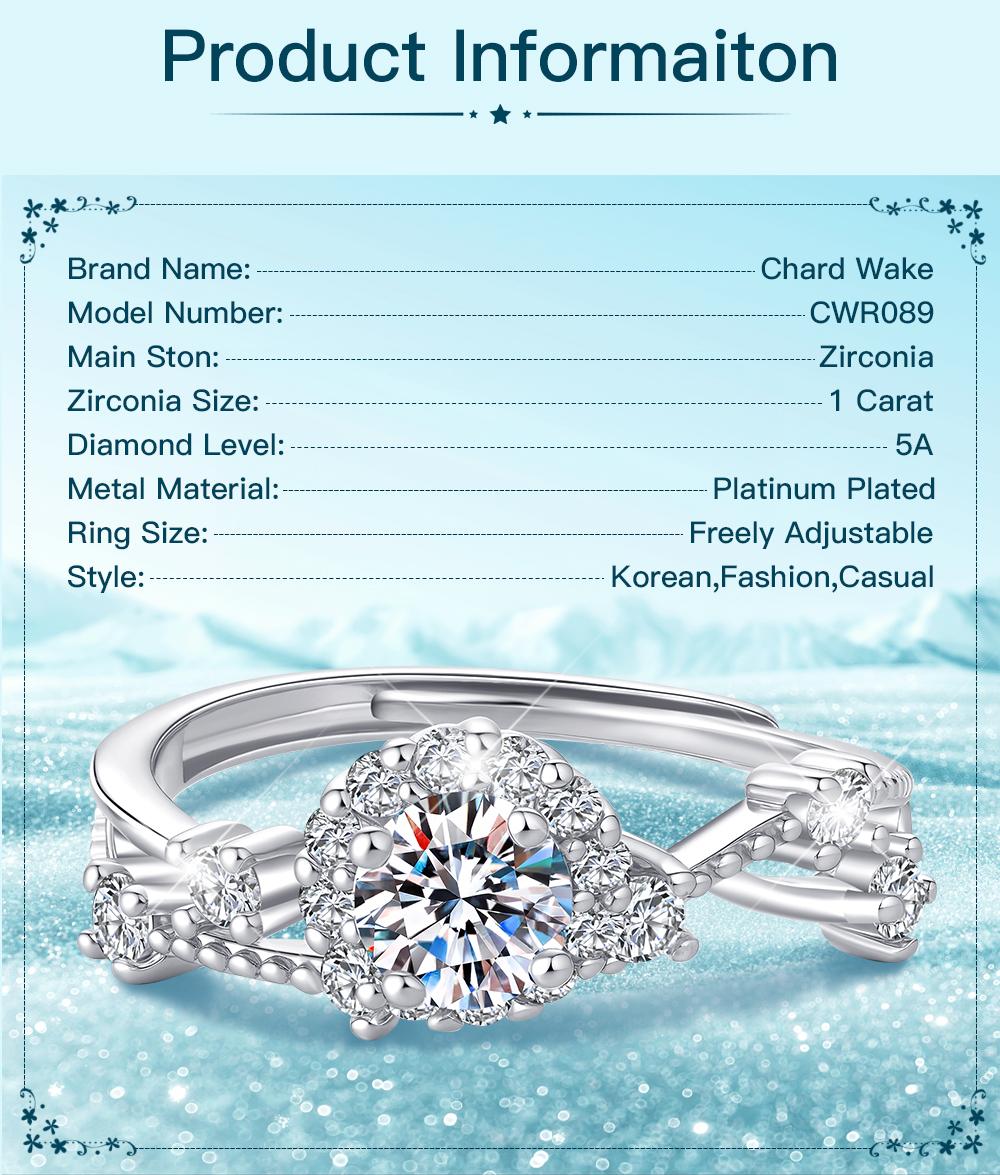 【003Harga telah dibanting, segera di CO】Chard Wake Cincin Wanita Berlian Perhiasan Mewah Fashion Zircon Sertifikat GRA Cincin Cewek Free Size CWR089-Silver 【003Harga telah dibanting, segera di CO】Chard Wake Cincin Wanita Berlian Perhiasan Mewah Fashion Zircon Sertifikat GRA Cincin Cewek Free Size CWR089-Silver
