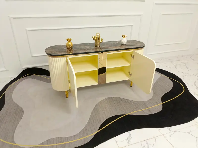 Quinnova Meja TV Minimalis Modern Rak TV Lemari TV Bufet TV Minimalis Buffet Oval Credenza Aesthetic 5
