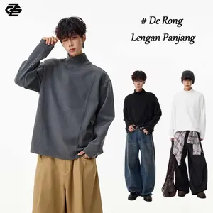 Sweater loose half neck sweater Black Long Sleeve Turtle Neck Tshirt - Baju Kaos Panjang Turtleneck Hitam abu-abu Putih kaos premium turtleneck lengan panjang pria korean style leher tinggi