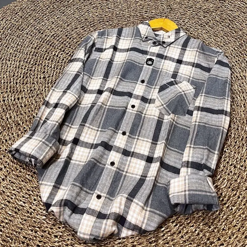 Kemeja Flanel Pria Jackbrown Lengan Panjang Motif Tartan Coklat - Santai, Retro Casual