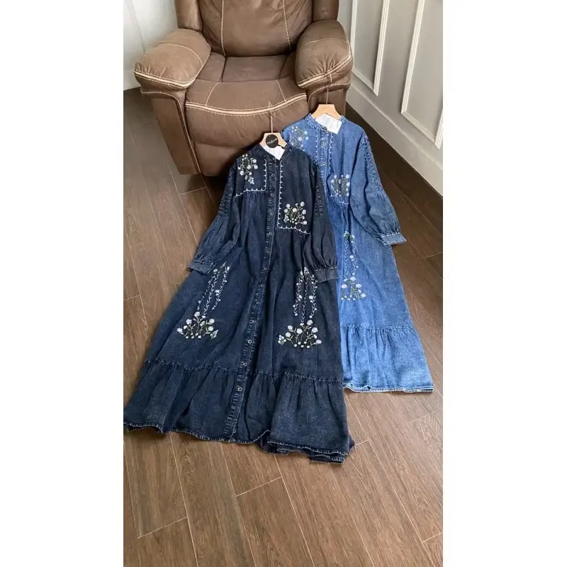 Dress denim bordir flower 20618, 21075, 20871, 21077 | Talullah 5