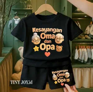 TINY JOY.id-SETELAN BAJU ANAK PEREMPUAN KESAYANGAN OMA USIA 0-8 TAHUN GAMBAR KATA KATA VIRAL BAHAN KATUN COMBED PREMIUM / SETELAN FASHION ANAK /SETELAN CELANA PENDEK DISTRO / SETELAN ANAK MURAH / SETELAN BAJU ANAK LAKI LAKI KEKINIAN NYAMAN