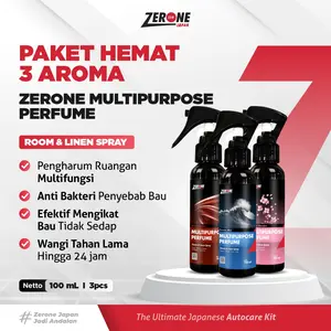 Zerone Multipurpose Perfume-Paket Pengharum Mobil & Ruangan Linen Spray Isi 3 Aroma Mewah Tahan Lama