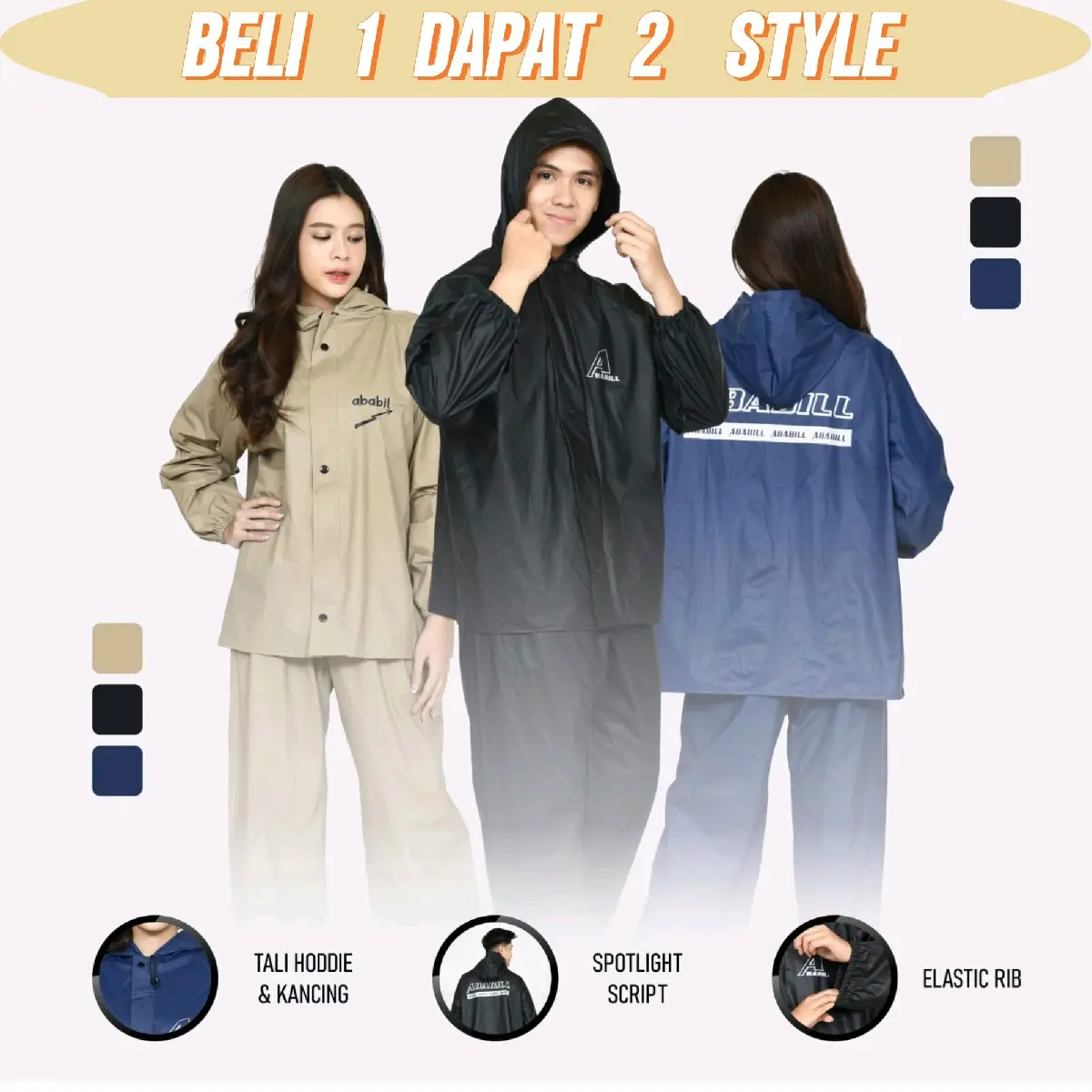 BELI 1 DAPAT 2 Jas Hujan Setelan Dewasa Baju Celana Mantel Hujan Anti Rembes Waterproof Tebal Elastis Tahan Lama