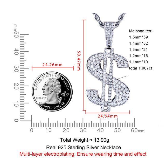 Moissanite Kalung Pria Wanita : D Color 925 Sterling Silver Dollar Pendant Layered Dazzling Hip Hop Necklace C4ca45f04aed4d16be6bd18d2fa983e6~tplv Aphluv4xwc Origin Jpeg