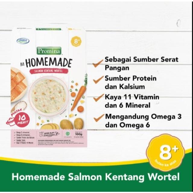 Promina Homemade Bubur Bayi MPASI 8+ Ayam Brokoli Labu Salmon Kentang Wortel Box 100 g 4