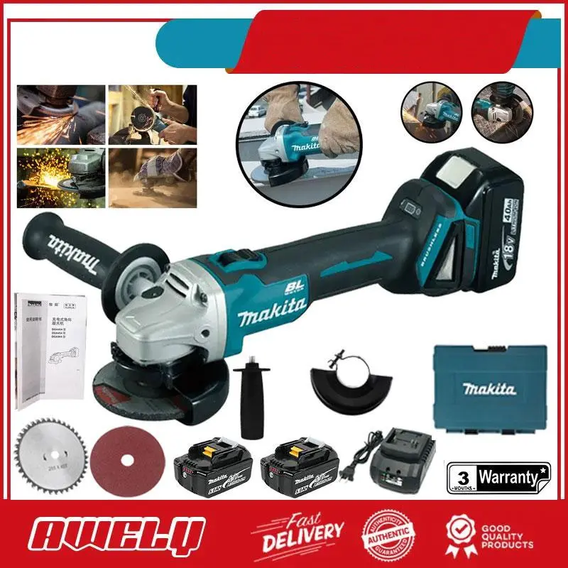 Electric Angle Grinder Grinder Rechargeable Lithium Battery Portable Polishing Grinder Metal Cutting 2 Electric 1 Rechargeable Tool Set