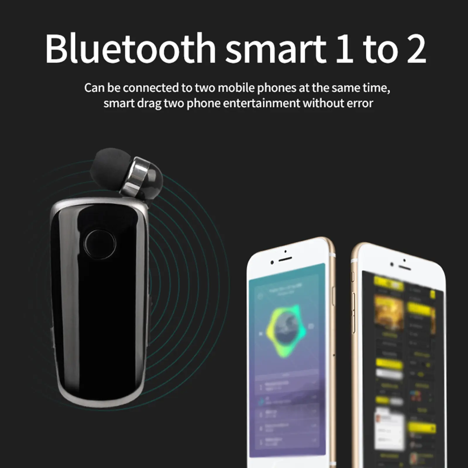 collar Earphones Noise Reduction Vibration Retractable Cable Earpiece Earbud for Running Driver Business Gifts