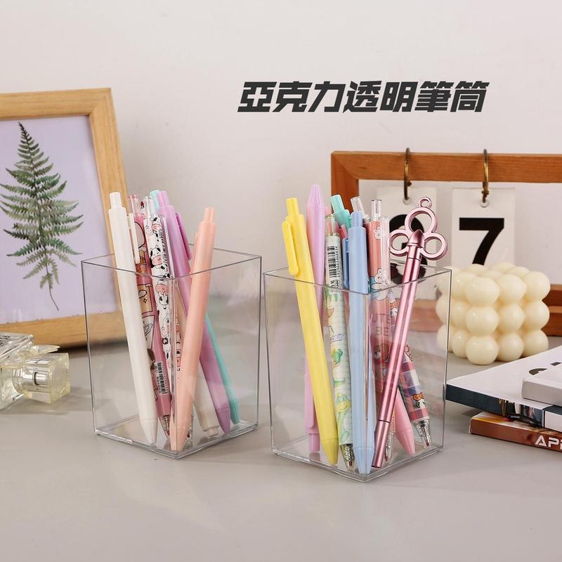 Hộp Đựng Bút, Acrylic Trong Suốt, Dung Tích Lớn, Hộp Đựng Đồ Thị Giác Thích Hợp Cho Văn Phòng Phẩm Học Sinh, Lưu Trữ Để Bàn 0