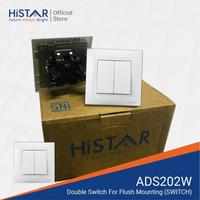 Gambar HiSTAR Saklar Lampu Listrik ADS202W 10A/250V Double Switch For Flush Mounting White N Wall Socket Tanpa Garansi persegi panjang stop kontak meja Tembaga dari HiSTAR Indonesia_NEW Kota Administrasi Jakarta Utara 4 Tokopedia
