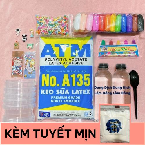 Bộ Kit Làm Slime 32 Món Cao Cấp - Tặng Kèm Set 5 Màu Thực Phẩm - Nguyên Liệu Làm Các Slime Bơ Slime Mây Slime Cơ Bản