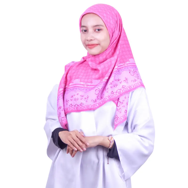 Hijab/Kerudung ukuran Standart Segiempat Motif bahan Voal TERMURAH dan Berkualitas PREMIUM LASER CUT FINISHING (08-0070) 3